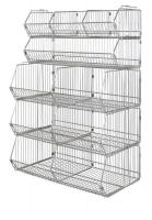 8ME94 Stacking Basket, 12Hx36Wx20D, Chrome