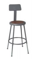 8UKG1 Stool, Backrest, Adjstble, Gray, 19 to 27 In