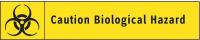 8UPM6 Biohazard Sign, 1-3/4 x 9In, BK/YEL, SURF