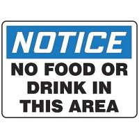 9V259 Notice Sign, 10 x 14In, BL and BK/WHT, AL