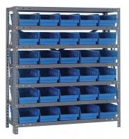 8UTD0 Bin Shelving, Solid, 36X12, 30 Bins, Blue