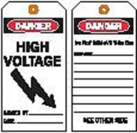 8UTN2 Danger Tag, 5-3/4 x 3 In, Polyest, Hv, PK10