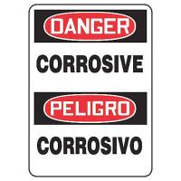 8UUT6 Danger Sign, 14 x 10In, R and BK/WHT, PLSTC