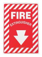 8DP14 Fire Extinguisher Sign, 14 x 10In, WHT/R