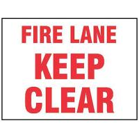 9GD81 Fire Lane Sign, 7 x 10In, R/WHT, ENG, Text