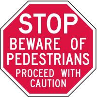 8UW10 Stop Sign, 12 x 12In, WHT/R, AL, Text