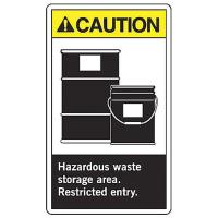 9JA22 Caution Sign, 14 x 10In, BK/WHT, PLSTC, ENG