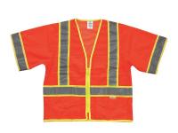 9CW65 High Visibility Vest, Class 3, 3XL, Orange