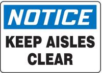 8N169 Notice Sign, 7 x 10In, BL and BK/WHT, AL