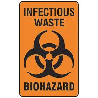 8VL23 Bilingual Biohazard Label, 3 In. H, PK 100