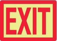 8VL72 Exit Sign, 10 x 14In, R/YEL, Exit, ENG, Text