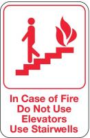 6JLC9 Fire Stairways Sign, 9 x 6In, R/GRA, ACRYL