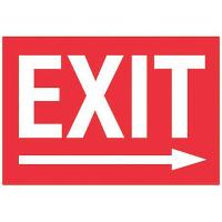 8VLL8 Exit Sign, 7 x 10In, WHT/R, PLSTC, Exit, ENG