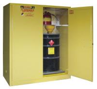 8VM43 Flammable Cabinet, Vertical, 2X55 Gal., YLW