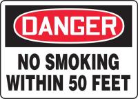 8TFD4 Danger No Smoking Sign, 7 x 10In, PLSTC