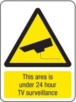 8VPV2 Security Sign, 24 x 18In, YEL and BK/WHT