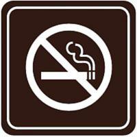 8AUN1 No Smoking Sign, 5-1/2 x 5-1/2In, WHT/Tan