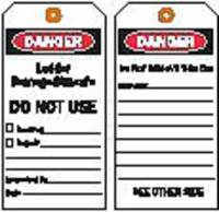 8CN73 Danger Tag, 7 x 4 In, Bk and R/Wht, PK100