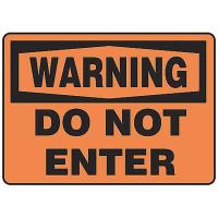 8VUT3 Warning Sign, 10 x 14In, BK/ORN, PLSTC, ENG