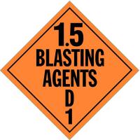 9WXG4 Vehicle Placard, 1.5 Blasting Agent