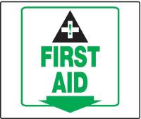 8PMD6 First Aid Sign, 6 x 8-1/2In, PS, First Aid