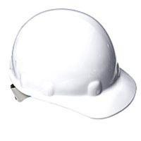 9NVU0 Hard Hat, FrtBrim, NonSlotted, 8Rtcht, White