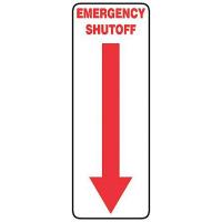 9VYW5 Emergency Sign, 14 x 5In, R/WHT, PLSTC, ENG