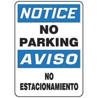 8WAX4 Notice Sign, 20 x 14In, BL and BK/WHT, Text