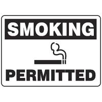 9PPG2 Smoking Area Sign, 10 x 14In, BK/WHT, ENG