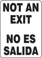 8DPH0 No Exit Sign, 14 x 10In, BK/WHT, PLSTC, Text