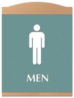 8WRT5 Restroom Sign, 9-1/8 x 7In, WHT/Jade, PLSTC