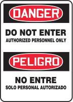 8WT50 Danger Sign, 14 x 10In, R and BK/WHT, Text
