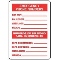 8WUH1 Emergency Sign, 10 x 14In, R/WHT, AL, Text