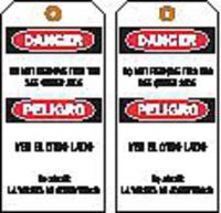 9UCJ4 Danger Bilingual Tag, 7 x 4 In, PK100