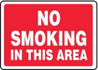8UPR3 No Smoking Sign, 7 x 10In, WHT/R, AL, ENG