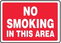9W736 Notice No Smoking Sign, 10 x 14In, WHT/R
