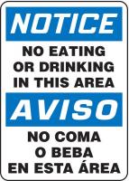 8XD19 Notice Sign, 20 x 14In, BL and BK/WHT, Text