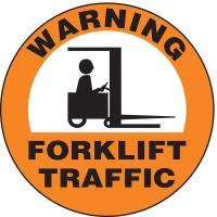 8XGF9 Floor Sign, 8In, Warning Forklift, PK 2