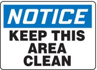 9G436 Notice Sign, 7 x 10In, BL and BK/WHT, AL