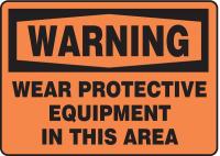 8XV41 Warning Sign, 10 x 14In, BK/ORN, ENG, Text