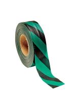 8XZV8 Flagging Tape, Grn/Blk, 300 ft x 1-3/16 In