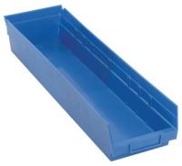 8Y081 Shelf Bin, 23-5/8L x 6-5/8W, Blue