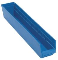 8Y082 Shelf Bin, 23-5/8L x 4-1/8W, Blue