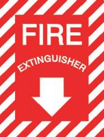 8Y444 Fire Extinguisher Sign, 12 x 9In, WHT/R