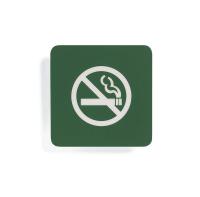 8WT74 No Smoking Sign, 5-1/2 x 5-1/2In, WHT/GRN