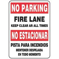 9CM85 Fire Lane Sign, 14 x 10In, R and BK/WHT, AL