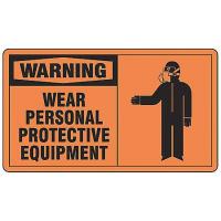 9TC42 Warning Sign, 7 x 10In, BK/ORN, ENG, SURF