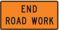 8YC28 Road Sign, End Road Work, 24 x 48In