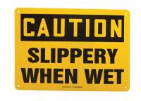 8YCH8 Caution Sign, 10 x 14In, BK/YEL, PLSTC, ENG