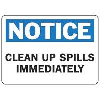 9GDY5 Notice Sign, 7 x 10In, BL and BK/WHT, ENG